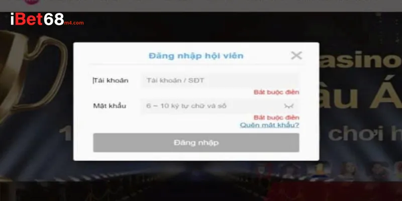Chi tiết các bước đăng ký đăng nhập ibet68 dễ hiểu nhất Cách đăng nhập tài khoản iBet68